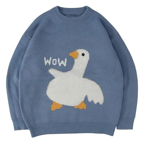 Laixton Men's Graphic Oversized Sweater Unisex Knit Aesthetic Sweaters Streetwear Casual Tunic Pullover Jumper - Image 1