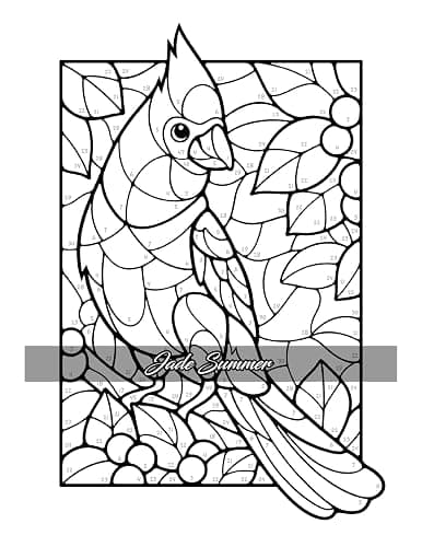 Color by Number Animals: Adult Coloring Book with Cats, Dogs, Birds, Butterflies, Horses, Sloths, and Many More for Stress Relief and Relaxation thumbnail 24