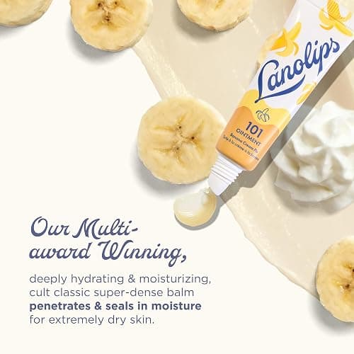Lanolin 101 Multipurpose Ointment - Lanolin Lip Balm & Healing Ointment for Skin Barrier Repair - Moisturizer for Dry Lips, Cuticles & Elbows - No Petroleum Formula - Banana Cream Pie (0.35 oz) thumbnail 2