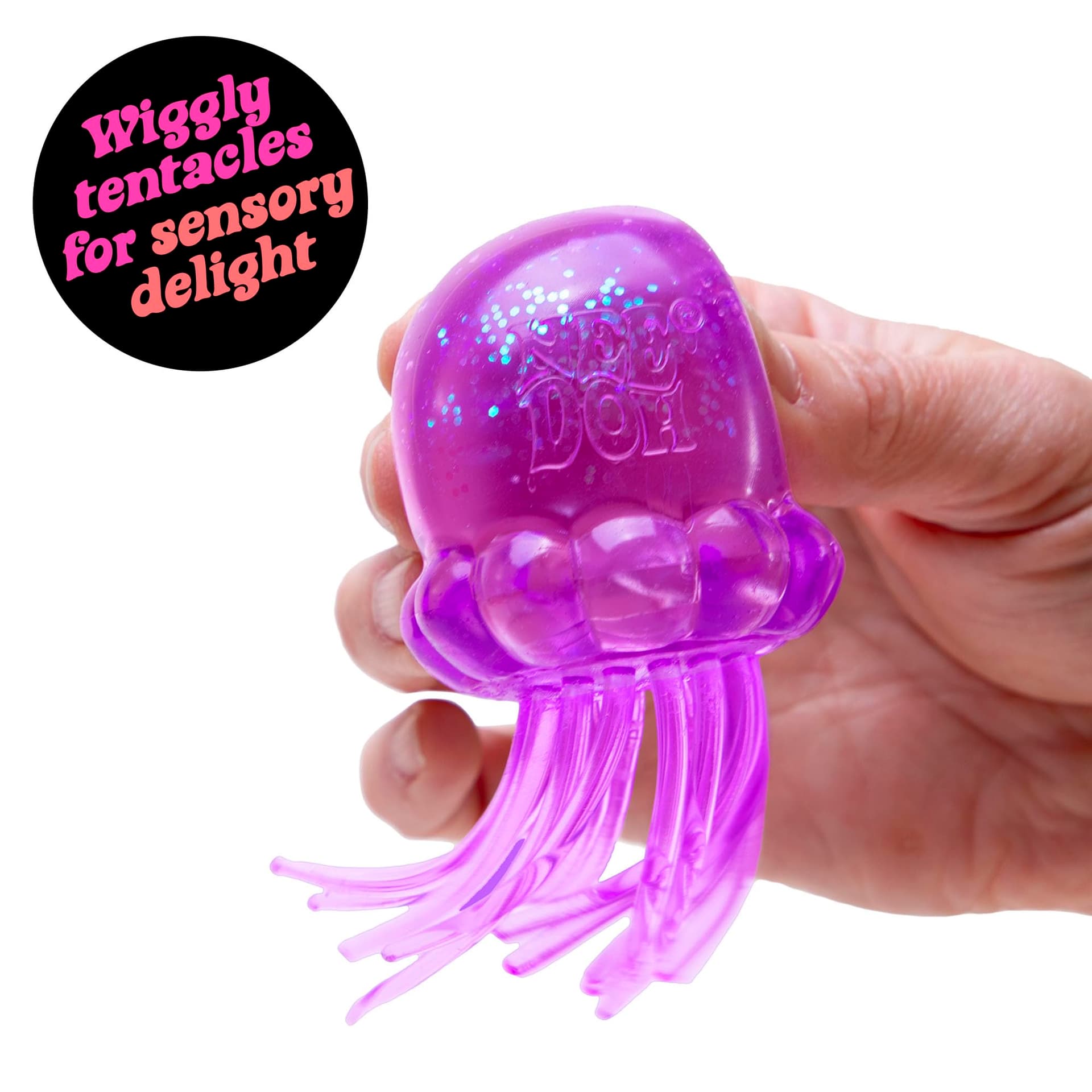NeeDoh Jelly Squish, 3 Assorted Colours - Squeezy Stretchy Squish, Mesmerizing Shimmer, Wiggly Tentacles for Sensory Fun, Smooth Solid Texture, Ideal Stress Relief and Play thumbnail 3