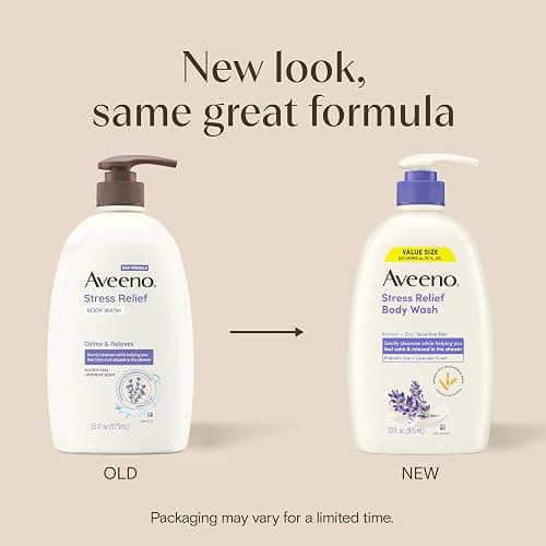 Aveeno Stress Relief Moisturizing Body Lotion, Lavender Scent with Prebiotic Oat for Sensitive Skin, Lightly Scented Lotion with 48-Hour Hydration, Fast Absorbing, Non-Greasy, Value Size 33 Fl Oz thumbnail 2