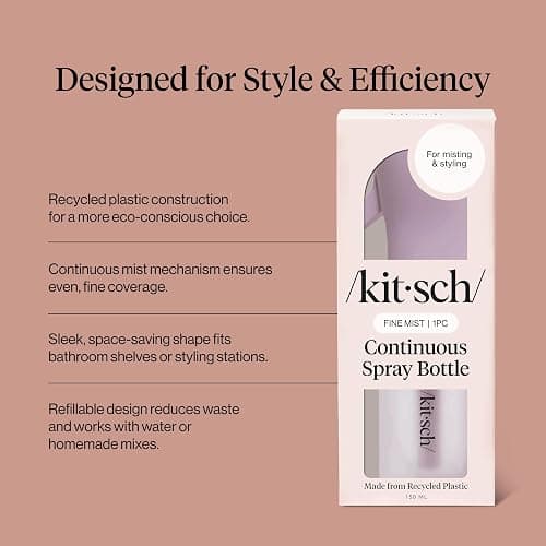 Kitsch Continuous Spray Bottle for Hair – Sheer Violet, 150ml | Fine Mister Spray Bottle & Water Spray Bottle – Recycled Hair Spray Bottle – Spray Bottles for Cleaning, Styling, & More thumbnail 3