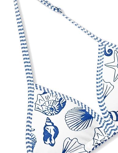 TyeSmo Girls Swimsuit Two Piece Halter Bikini Contrast Trim Girl Bathing Suit Backless Printed Swimwear with Chest Pad 7-14Y thumbnail 3