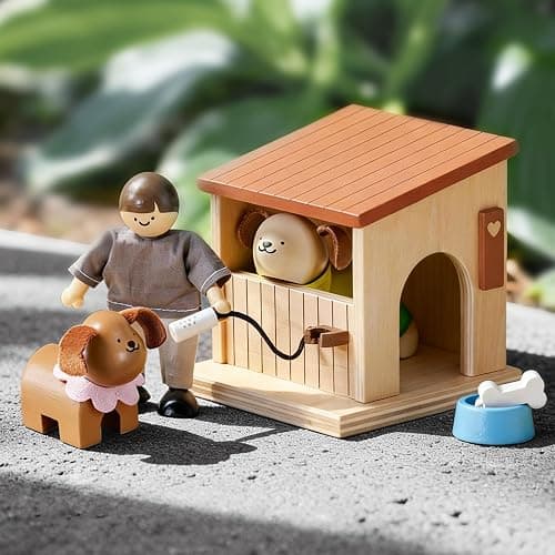 Tiny Land Wooden Dollhouse Animal Set for Toddlers, Dollhouse Accessories & Dolls House Furniture Sets for Toddlers, Montessori Pretend Play Family Pets Set Toys, Gift for Kids Age 3+ thumbnail 8