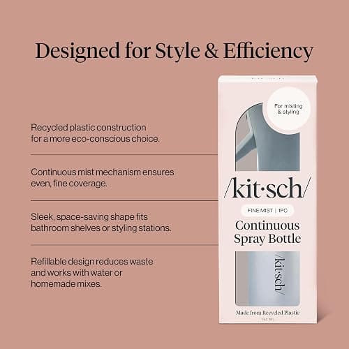 Kitsch Continuous Spray Bottle for Hair – Haze Blue, 150ml | Fine Mister Spray Bottle & Water Spray Bottle – Recycled Hair Spray Bottle – Spray Bottles for Cleaning, Styling, & More thumbnail 3