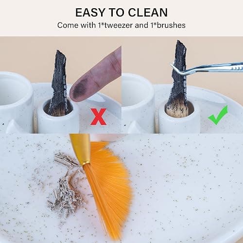 ZenBless 4 in 1 Incense Burner Holder, Palo Santo Holder, Sage Holder for Burning, Incense Holder for Sticks, Candle Holder, Ceramic Ash Catcher Tray for Meditation Yoga Room Home Decor (White) thumbnail 5