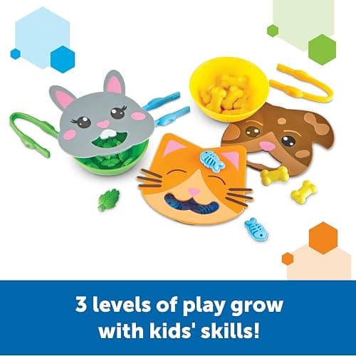 Learning Resources Fine Motor Feeding Friends - Fine Motor Toys for Toddlers, Counting Skills, Color and Shape Sorting, Matching Skills, Montessori Activities, Birthday Gift for Boys and Girls thumbnail 3