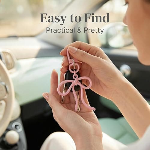 YOJO Bow Keychain, Elegant Bowknot Bag Charm, Key Ring for Backpacks & Car Keys thumbnail 5