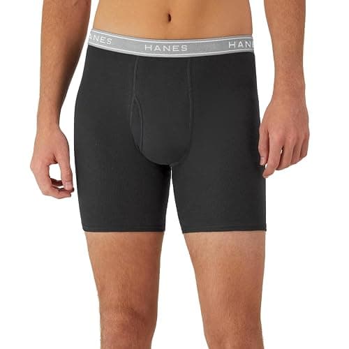 Hanes Men's Underwear Boxer Briefs Pack, Cool & Breathable Cotton Moisture-Wicking Underwear for Men, No Ride Up thumbnail 2