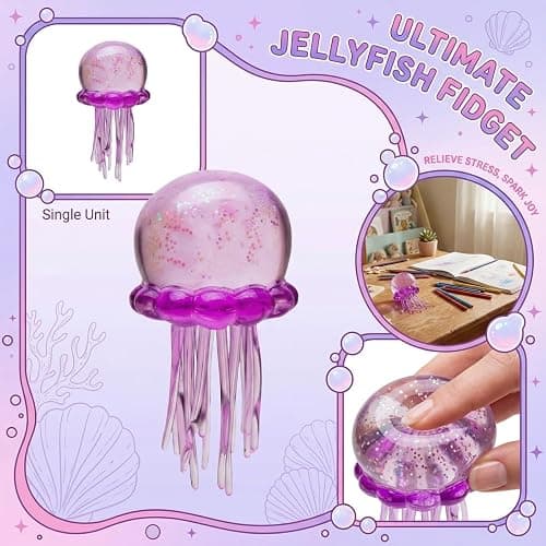Jellyfish Squeeze Toys, Drop Malt Sugar Balls Relieve Stress, Sensory Toy with a Super Solid Squish for Adult, Squishy Ultra Squishy and Moldable Slow Rise thumbnail 5
