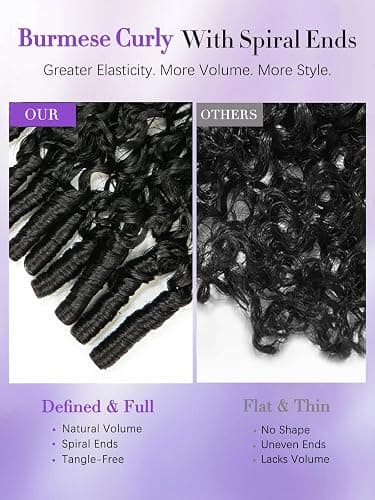 Legendhair Burmese Curly Half Wig Human Hair 18 Inch 180% Density Wear and Go Glueless Wig with Drawstring Spiral Curly Ends 3 in 1 Flip Over Headband Wig Beginner Friendly for Black Women thumbnail 8