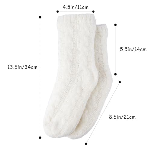 Gealaek Women Slipper Socks Winter Thick Fuzzy Warm Cozy Soft Sherpa Lined Socks Non Slip with Grippers thumbnail 5