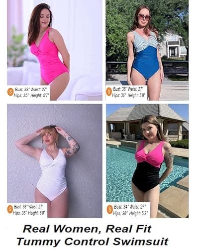 Holipick Women Tummy Control One Piece Swimsuit - Push Up Bathing Suit Full Coverage Slimming Swimwear thumbnail 6
