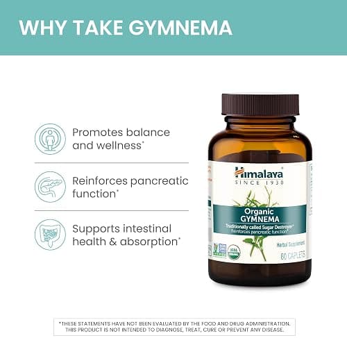 Himalaya USDA Organic Gymnema Sylvestre Supplement, 700mg, 60 Caplets thumbnail 4