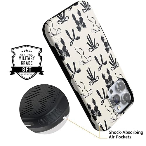 Casely iPhone 16 Pro Case | Goth Girlie | Black Bows Coquette | Compatible with MagSafe | Bold Protective Case Design thumbnail 5