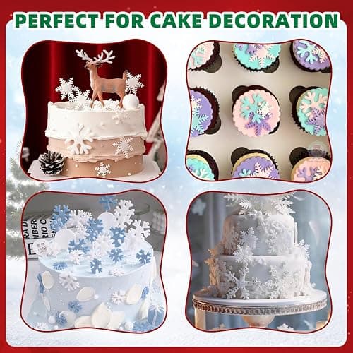 KALAIEN Snowflake Silicone Mold,2Pcs Christmas Silicone Mould Snowflake Fondant Mold,3d Winter Cupcake Topper for Chocolate Cake Decoration Molds thumbnail 7