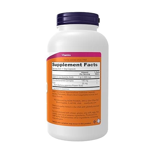 NOW Foods Supplements, Vitamin C-1,000 with 100 mg of Bioflavonoids, Antioxidant Protection*, 250 Veg Capsules - 250 Caps by Now thumbnail 4