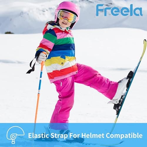 Freela Kids Ski Snowboard Goggles for Toddler(3-14) Youth Anti Fog Anti UV Goggles Girls Boys Snow Skiing Equipment thumbnail 6
