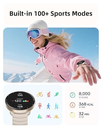 Parsonver Swimming Smart Watch, 5ATM Waterproof for Pool & Open Water, Built-in GPS & Compass, AMOLED Fitness Tracker with 100+ Sports Modes, Heart Rate & Sleep Monitor, AI Swim Analysis, French Grey thumbnail 5