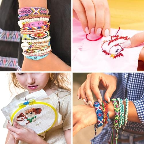 VICOVI 1080 Pack Embroidery Floss Thread Kit Including 200 Colors and 30 SkeinsWhite & Black Embroidery Thread Cross Stitch Sewing Thread with 850 Pcs Cross Stitch Tool and 4-Tier Transparent Box thumbnail 5