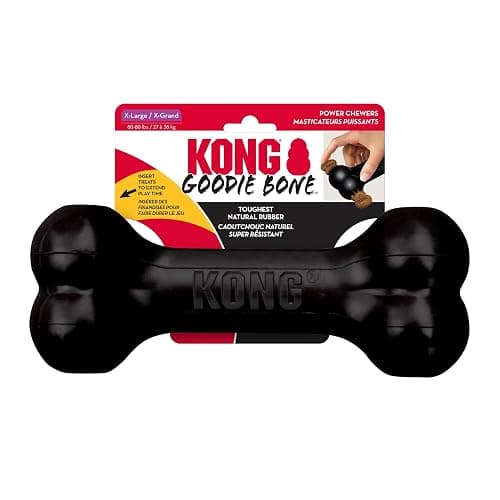 KONG - Extreme Goodie Bone Most Durable Natural Rubber Dog Bone for Power Chewers - Black - for Extra Large Dogs - Image 1