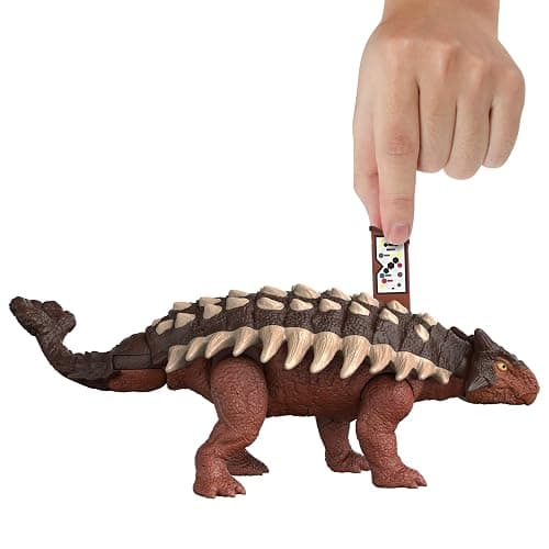 Jurassic World Dominion Roar Strikers Ankylosaurus Dinosaur Action Figure with Roaring Sound and Attack Action, Toy Gift Physical & Digital Play ​​, HDX36 thumbnail 3
