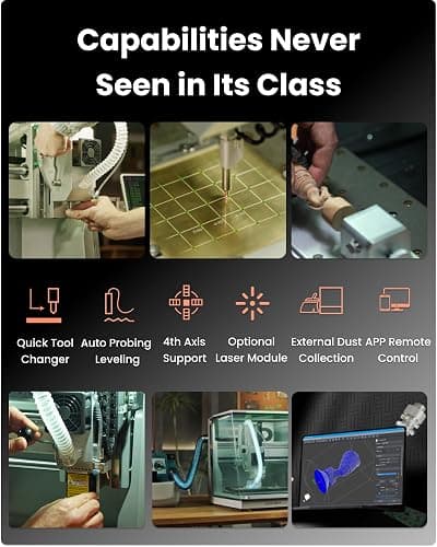 Carvera Air Desktop CNC Machine, Compact Enclosed Mini CNC Mil 3 Axis with Makera CAM, Quick Tool Changer,Closed-Loop Stepper Motor Milling Engraving Machine for Carving Arts Crafts DIY Design thumbnail 4