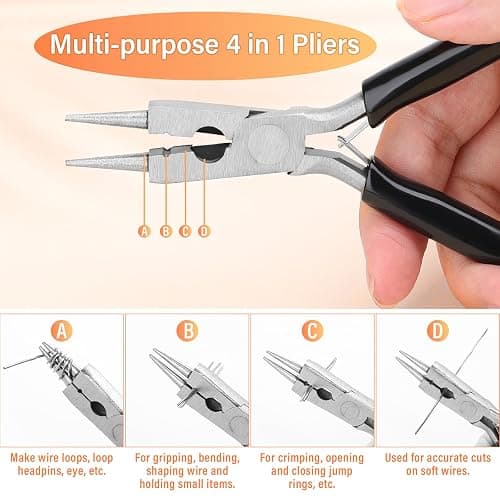 Modacraft 26 Gauge Wire for Jewelry Making with Multipurpose Piler, 328.1 FT/0.4 mm Craft Silver Jewelry Wire Tarnish Resistant Copper Beading Making Supplies and Crafting (Silver) thumbnail 4