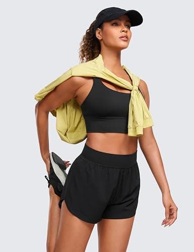 CRZ YOGA High Waisted Split Running Shorts for Women 3" - Comfy Mesh Liner for Workout Athletic GymTrack Quick Dry thumbnail 3