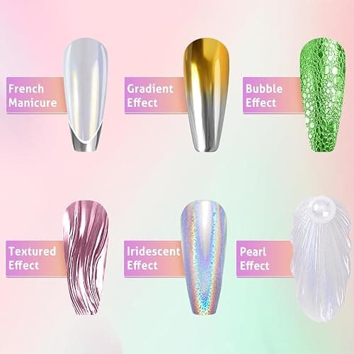 Gold Silver Chrome Nail Powder, 24 Colors White Pearl Unicorn Iridescent Holographic Nail Chrome Powder, Red Blue Green Black Purple Rose Gold Metallic Mirror Chrome Powder for Nails Glitter Pigment thumbnail 4