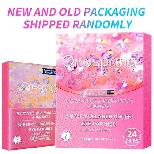 Onespring Under Eye Patches (24 Pairs) - Eye Masks for Wrinkles, Puffy Eyes, Dark Circles, Eye Bags, Easter Basket Stuffers, Gifts for Teenage Girls, Under Eye Mask for Refreshing, Revitalizing thumbnail 8