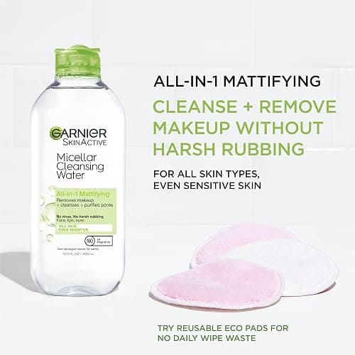 Garnier Micellar Water for Oily Skin, Facial Cleanser & Makeup Remover, Mattifying, For All Skin Types, Vegan, Cruelty Free, 13.5 Fl Oz (400mL), 1 Count thumbnail 3