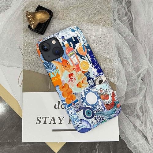 Generic Compatible with for iPhone 15,Fish European Collage Blue Phone Case for Girl Women Boy Men,Scratch Resistant Shockproof Cover Case for iPhone 15 thumbnail 7