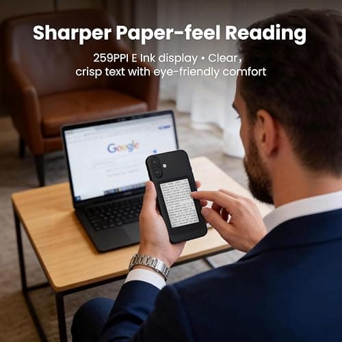 XTEINK X3 3.7" Pocket E-Ink eBook Reader, Mist Gray | Ultra-thin 0.2" design with magnetic pogo-pin charging, gyroscope page-turn, 16GB storage, and distraction-free reading thumbnail 6