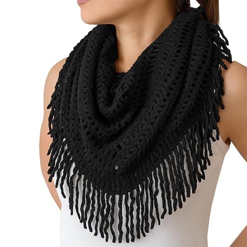 stylesilove Women Cozy Knit Tassel Infinity Loop Scarf - 8 Colors - Image 1