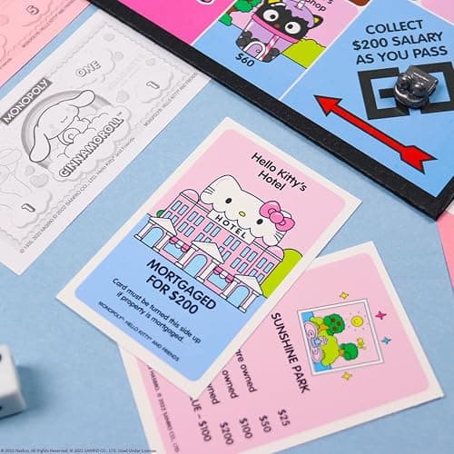 Monopoly: Hello Kitty and Friends, Buy, Sell, Trade Buildings from The Animated Series, Featuring My Melody, Badtz-Maru, Keroppi, Classic Monopoly Game, Officially-Licensed Hello Kitty Merchandise thumbnail 7
