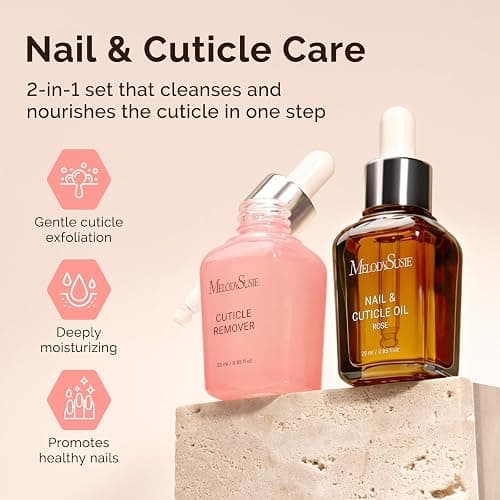 MelodySusie 25ML Cuticle Care Kit - Cuticle Oil and Cuticle Remover 2PCS | Cuticle Nourishes and Softener, Promotes Nail Growth and Strength for Home and Salon Use thumbnail 2