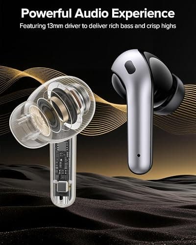 TAGRY Bluetooth Headphones True Wireless Earbuds 60H Playback LED Power Display Earphones with Wireless Charging Case IPX5 Waterproof in-Ear Ear buds with Mic for TV Smart Phone Laptop Computer Sports thumbnail 4
