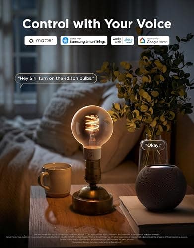 Govee Edison Bulbs, G25 Smart Vintage Light Bulbs, RGBWW, E26 Base 4 Pack | RGBWW and Tunable White, Compatible with Matter, Alexa & Google Assistant, Vanity light bulb for Living Room Kitchen thumbnail 7