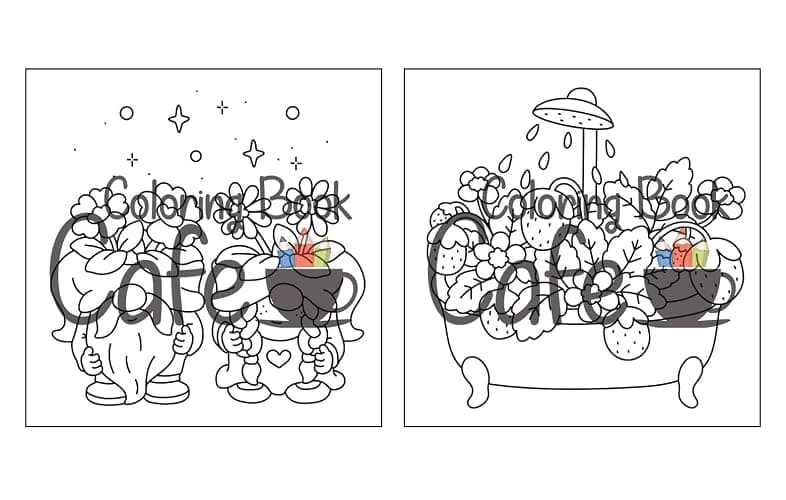 Tiny Gardens: Cute & Comfy Coloring Book for Adults and Teens Featuring Adorable Garden Scenes thumbnail 12