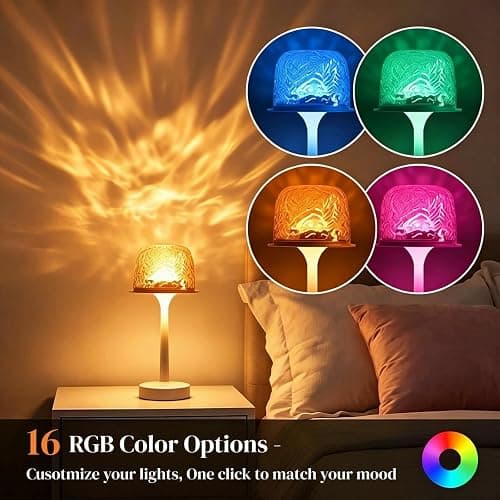 Shower Lamp Bathroom Lamp with Remote RGB Dynamic Water Ripple LED Lights | 16 Mode All-Mood, Basic 3-Color Dimming, IP44 Waterproof for Shower Spa Bedroom Relax, Portable 3600mAh Recharge, Ready Gift thumbnail 3