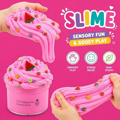 6 Pack Butter Slime Kit,Super Soft Stretchy Non-Sticky, Birthday Gifts for Girls and Boys, Stress Relief Toy thumbnail 5