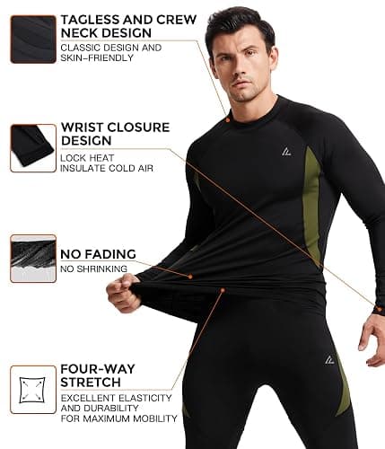 CL convallaria Thermal Underwear Long Johns Set Mens Winter Gift Hunting Gear Sport Base Layer Bottom Top thumbnail 3