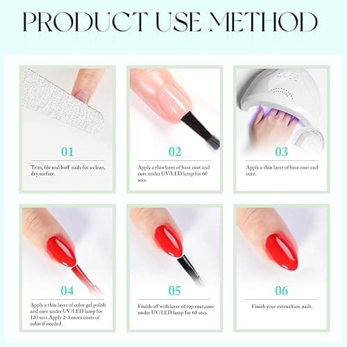 Double Rhythm 15ML Gel Nail Polish Pure Sheer Same Color Same Bottle Soak Off Gel Polish Art Manicure Salon DIY at Home for Women (Sea Blue-A1124) thumbnail 9