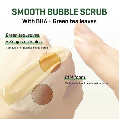 SOME BY MI Bye Bye Blackhead 30 Days Miracle Green Tea Tox Bubble Cleanser – 4.23oz, 120g – Korean Face Wash & Bubble Face Mask – Daily Blackhead-Removing Pore Minimizer for Face – Korean Skin Care thumbnail 4