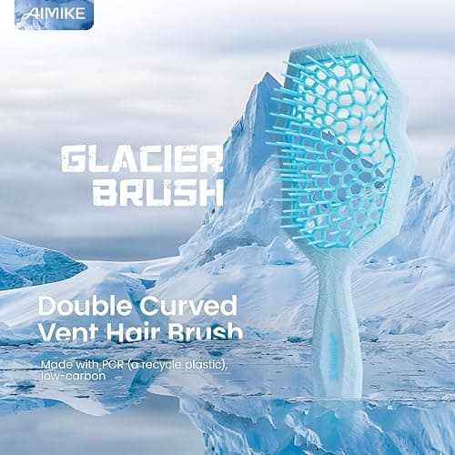 AIMIKE Glacier Detangling Brush, Pain-Free Detangler Brush for Curly Hair Wet & Dry Use, Glide Through Tangles with Ease, Vented Hairbrush for Women's 2c to 4c Curls, Blue thumbnail 2