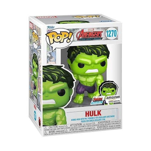 Funko Pop & Enamel Pin: The Avengers: Earth's Mightiest Heroes - 60th Anniversary, Hulk with Enamel Pin - Marvel Comics - Amazon Exclusive - Collectable Vinyl Figure - Gift Idea - Superheroes Fans - Image 1