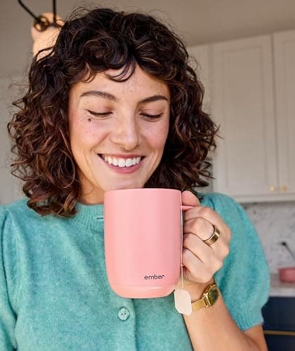 Ember Temperature Control Smart Mug 2, 14 Oz, App-Controlled Heated Coffee Mug with 80 Min Battery Life and Improved Design, Grapefruit thumbnail 4