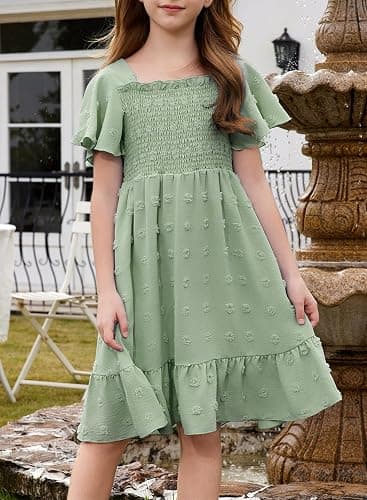 blibean Tween Girls Summer Dresses Kids Polka Dot Dress Size 6-15 Years thumbnail 8
