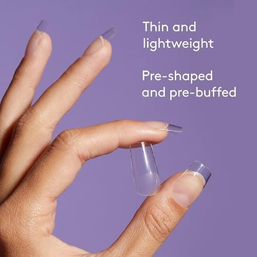 Mylee Fix N Flash Soft Gel Tips Kit - Nail Art Extensions, 3 Shapes, 216Pcs | LED Torch Lamp, USB Rechargeable, Movable Head, Prep Wipes & Half-moon Nail File, Full Cover thumbnail 8